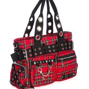 BANNED APPAREL Camdyn Red Tartan Handbag